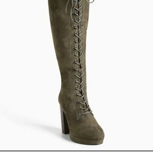 Over the knee lace up boots